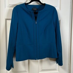 Talbots Teal Luxe Italian Wool Flannel Lady Jacket